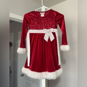Girls Sequin Santa dress, Christmas dress for little girl,